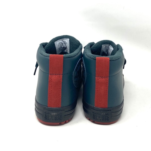 Converse Chuck Taylor Street Mid Top Green Kids Women's Leather Sneakers 672118C - Picture 6 of 10